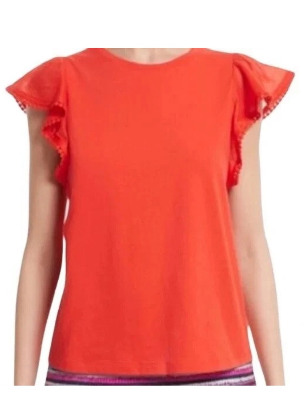 Kate Spade Flutter Sleeve Top Orange XL